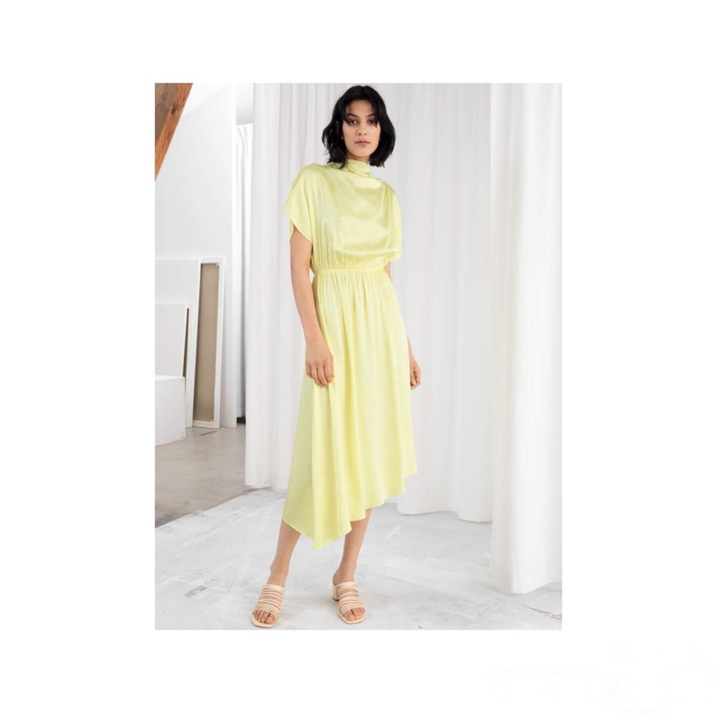 NWT & Other Stories Asymmetric Satin Midi Dress